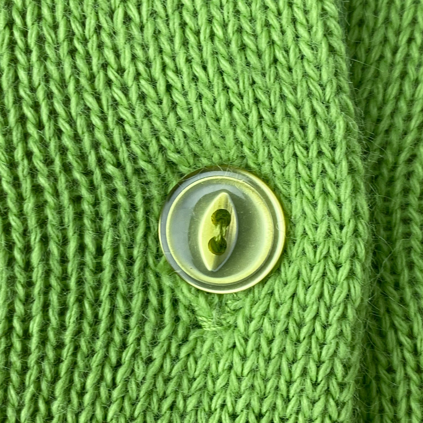 1960s Lime Green Cardigan Sweater, Size Small, Soft Acrylic