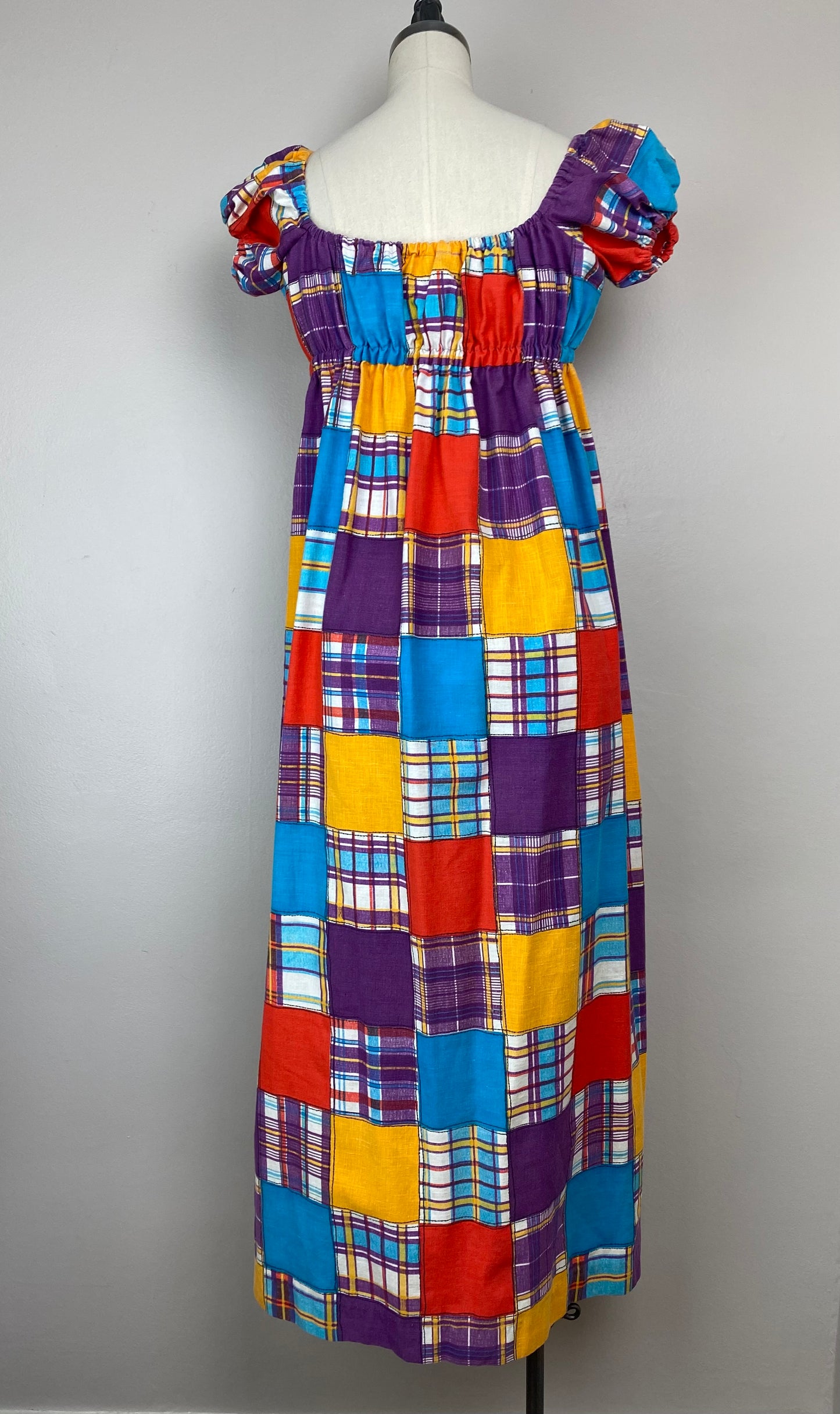 1970s Patchwork Print Dress, Byer Size XS/S