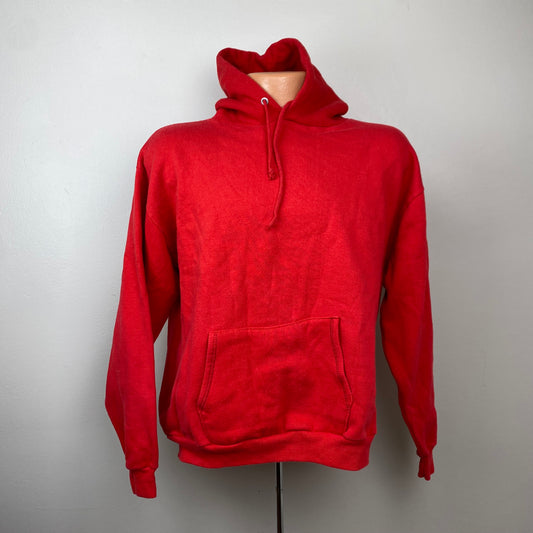 1980s Red Hooded Sweatshirt, Sportswear Size M/L