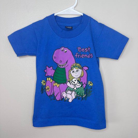 1990s Bootleg Barney T-Shirt, Kids Size 2-4, Best Friends Purple Dinosaur