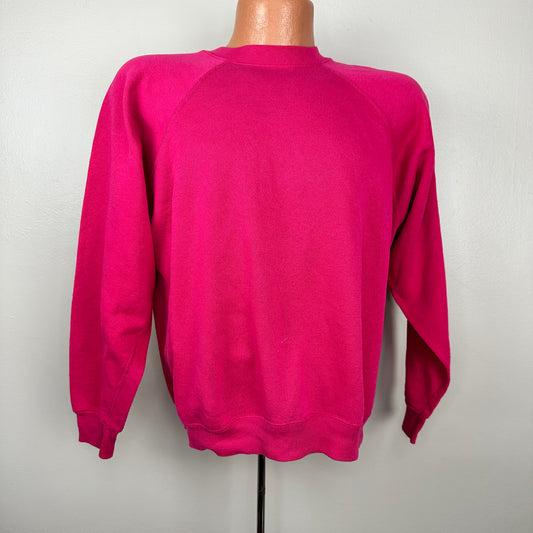 1980s Hot Pink Blank Sweatshirt, Tultex Size L/XL