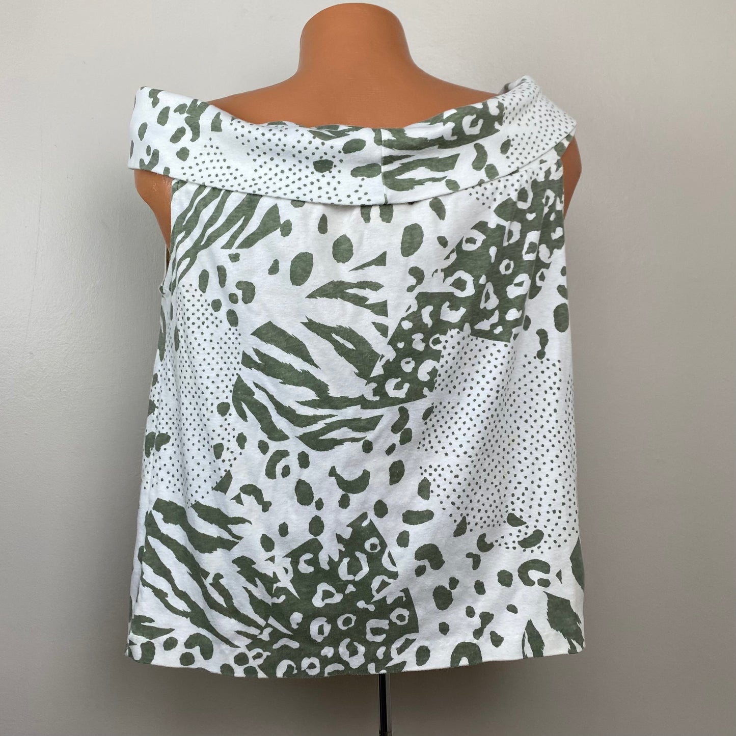 1980s/90s Animal Print Off The Shoulder Tank Top, Learner, Size Large