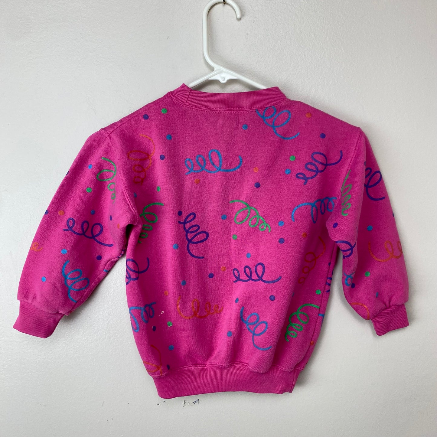 1980s Pink Squiggles Sweatshirt, Kids Size 5/6