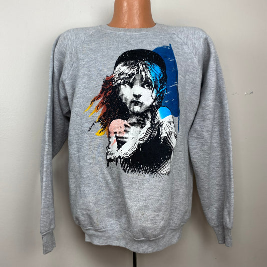1980s Les Miserables Sweatshirt, Size XL, Double Sided, Broadway Musical