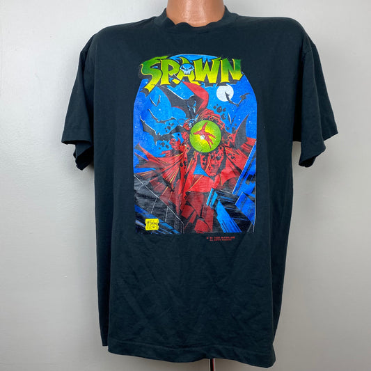 1990s Spawn T-Shirt, Screen Stars Best Size XL, Todd McFarlane, Image Comics, Double Sided 1993