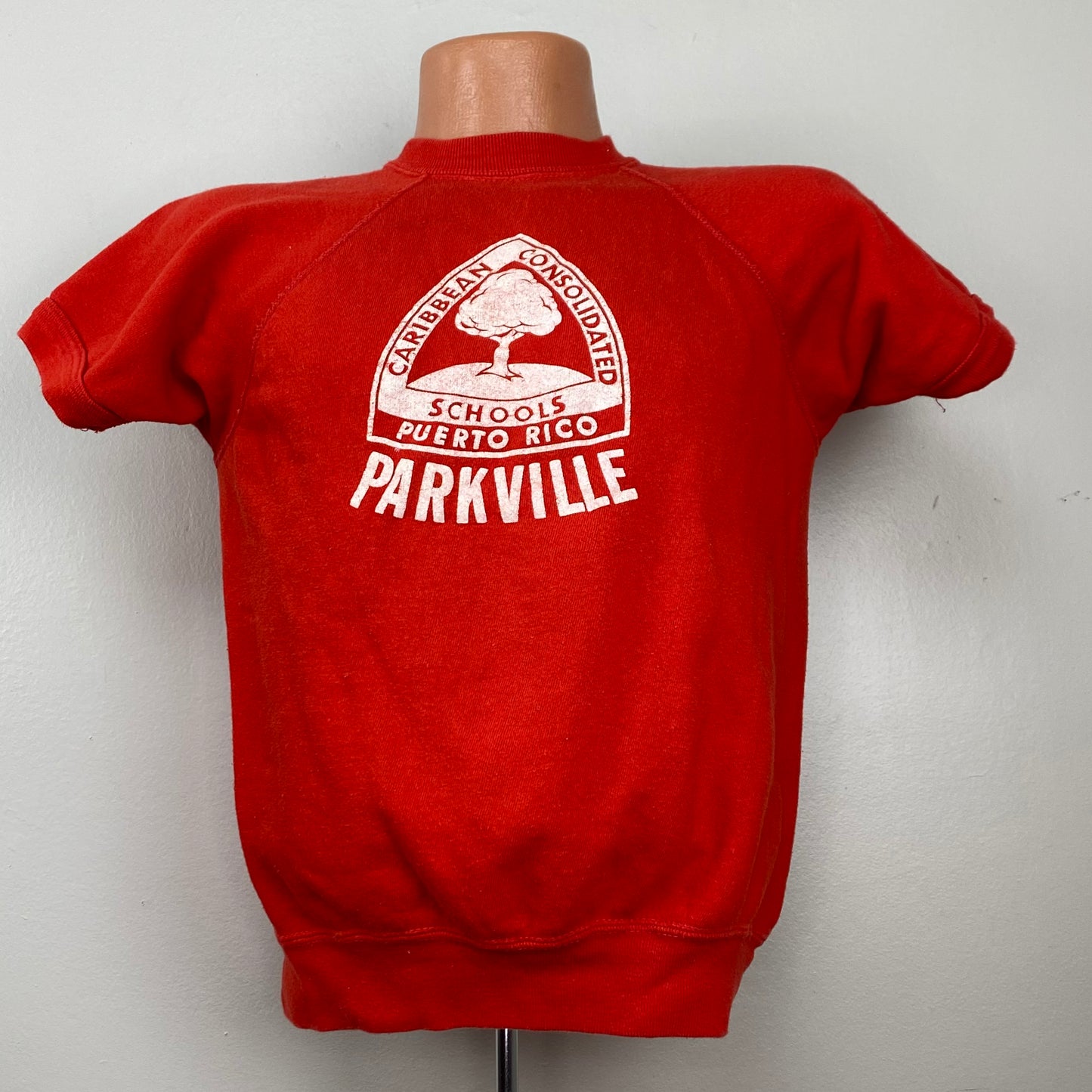 1970s Parkville Puerto Rico Short Sleeve Sweatshirt, Size Medium, Caribbean Consolidated Schools