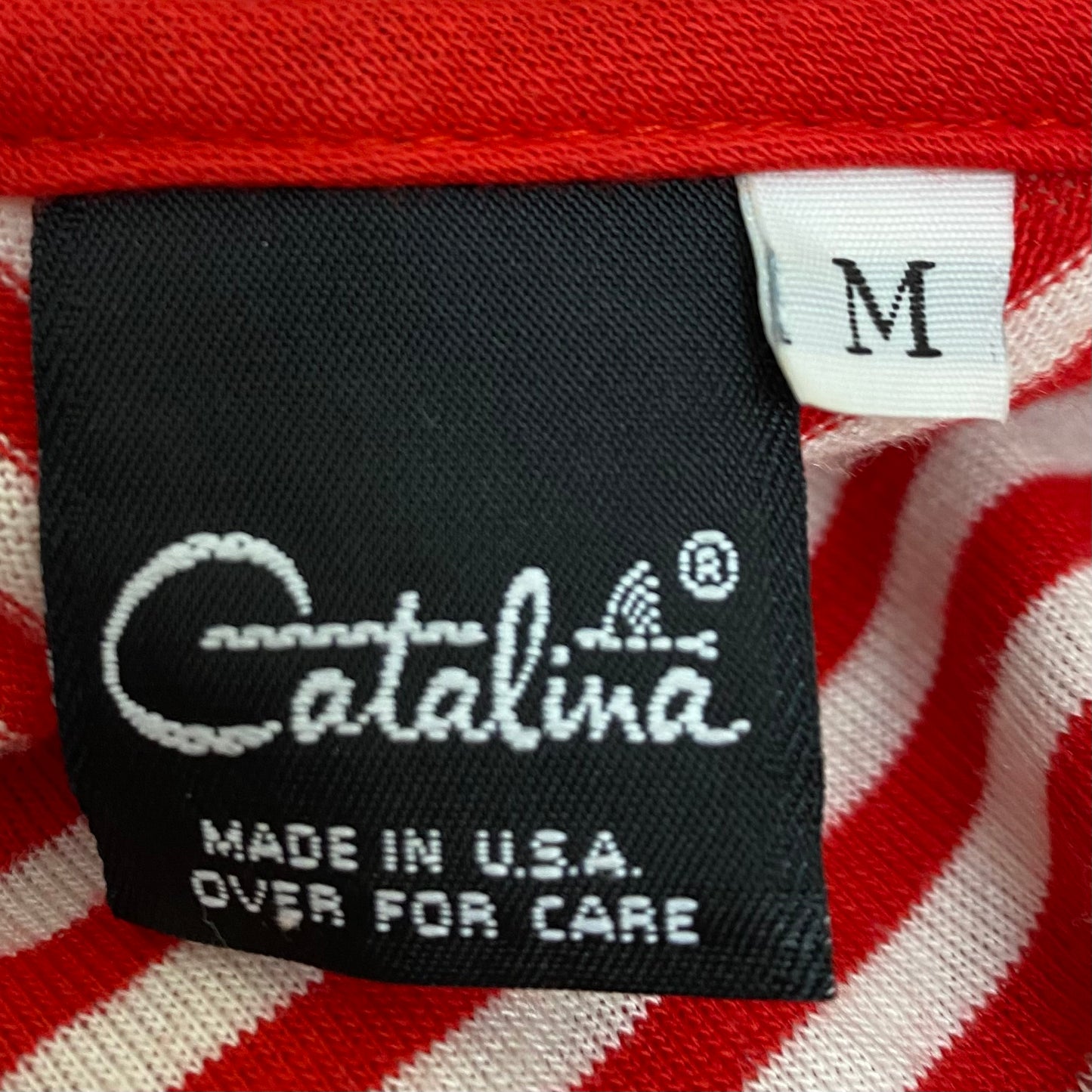 1970s Catalina Sleeveless T-Shirt, Size S/M, Red and White Stripes