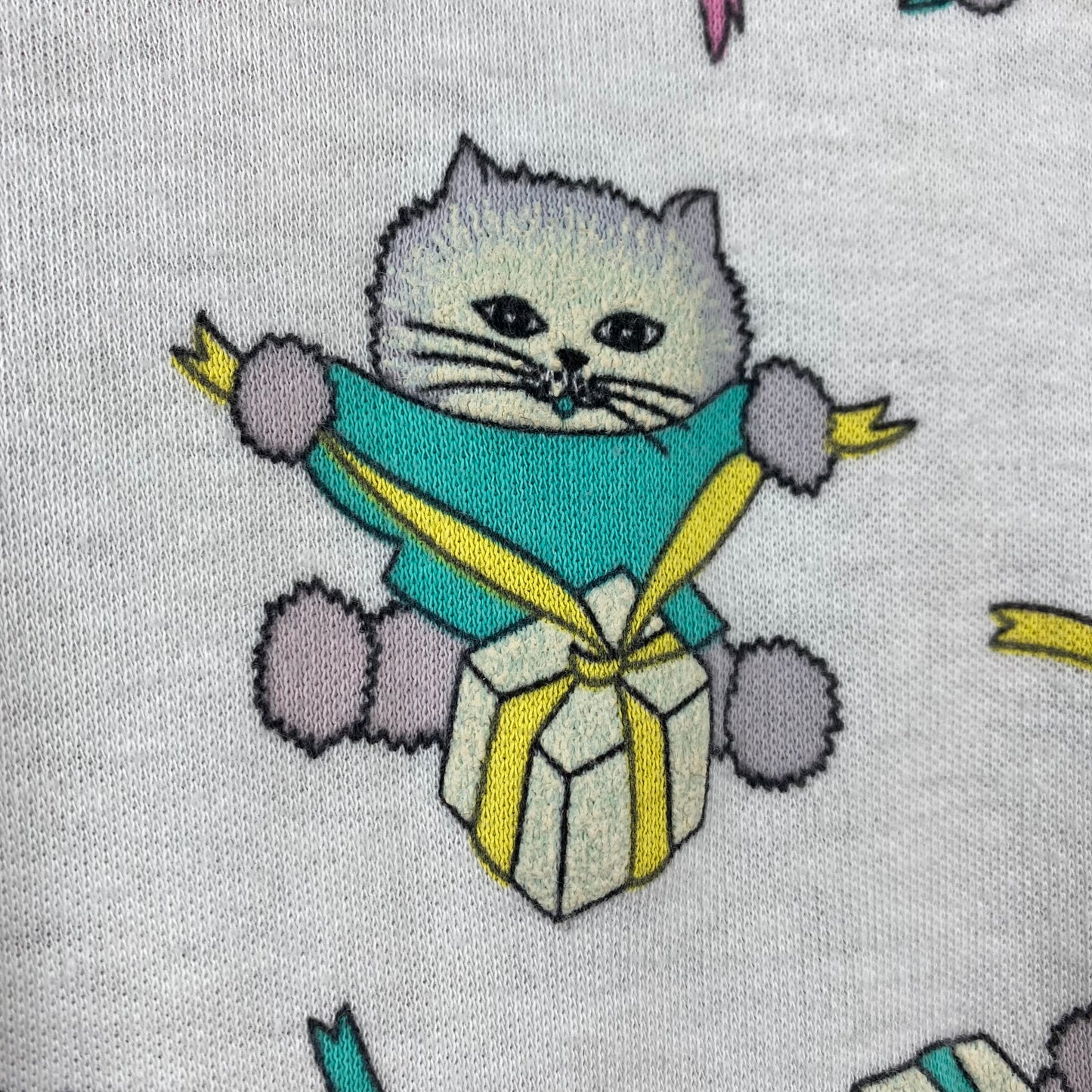 1980s Cute Cat T-Shirt, Kicks Size M/L, All Over Print, Pastel Kittens