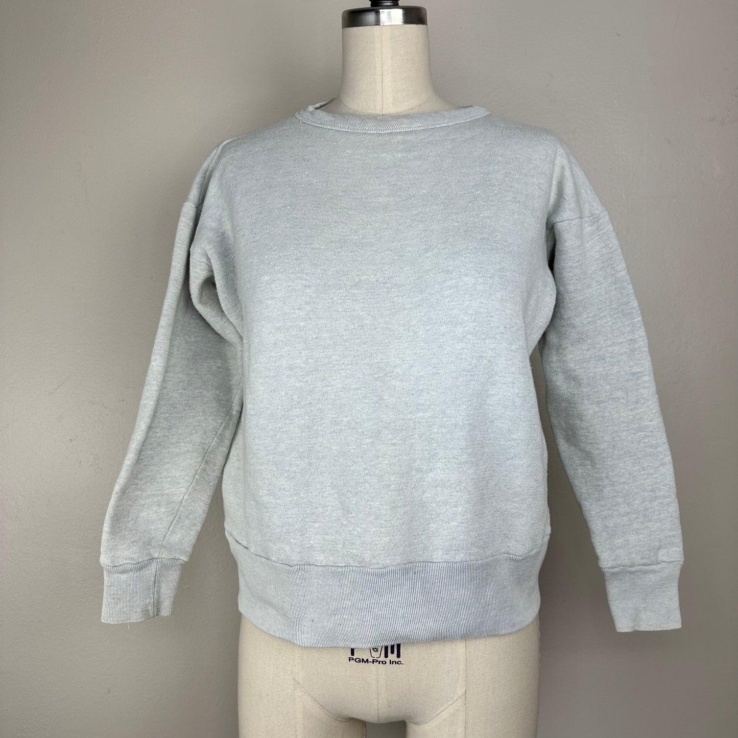 1950s/60s Heathered Grey Blank Sweatshirt, Vee Kay, Size Small