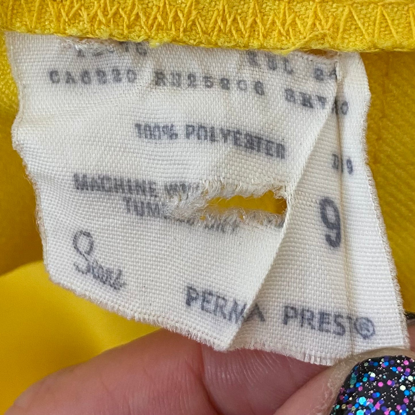 1970s Cropped Yellow Pants, Sears Mates, Size XS, 25.5"x16", plus Striped Ribbon Belt