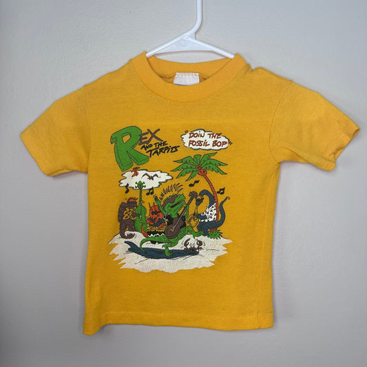 1980s Rex and the Tarpits T-Shirt, Kids Size 5/6, Rock & Roll Dinosaurs