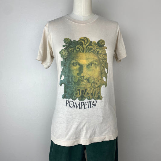 1970s Pompeii Italy Souvenir T-Shirt, AD 79, Size Small