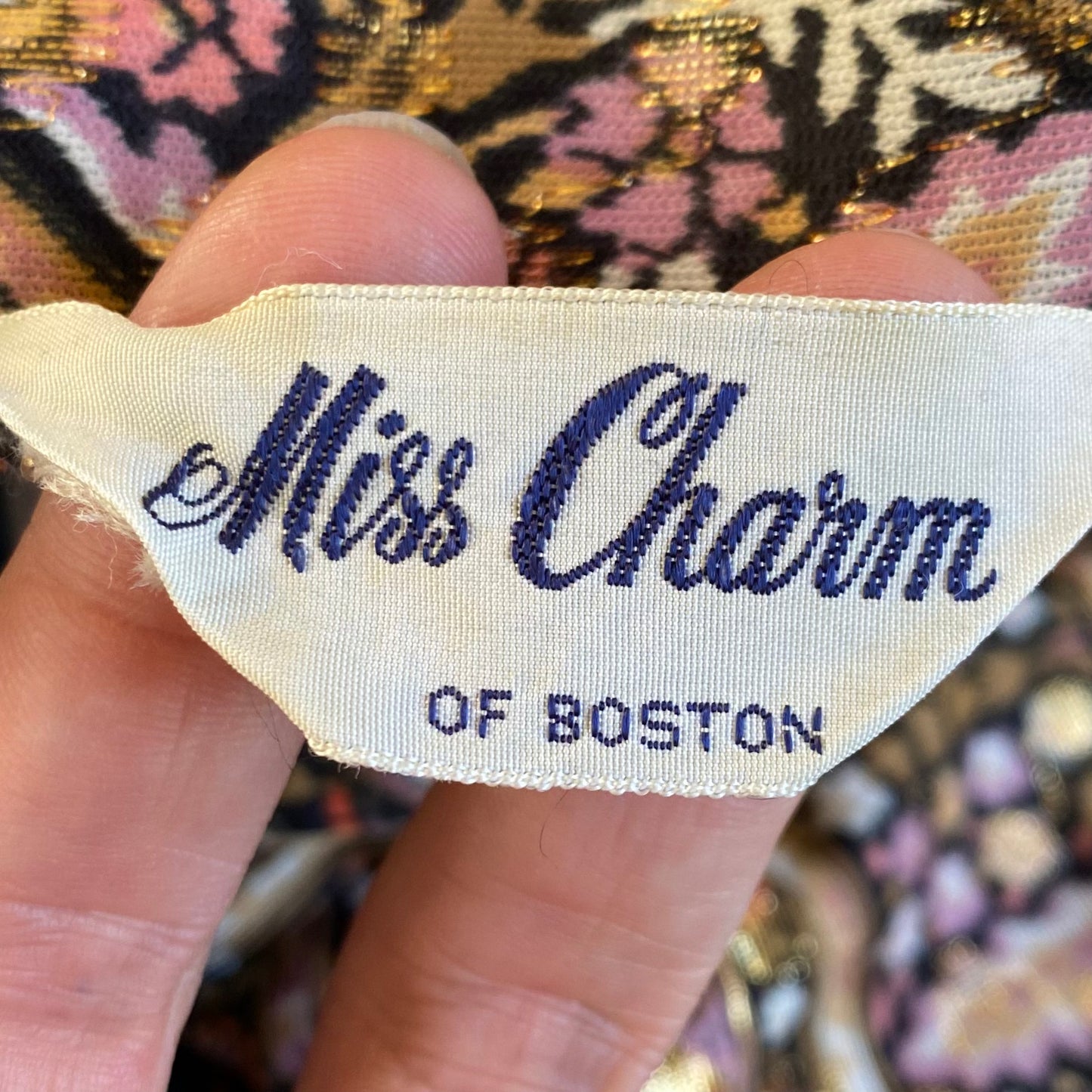 1970s Blouse with Gold Lurex Thread, Miss Charm of Boston, Size Medium, Bell Sleeves