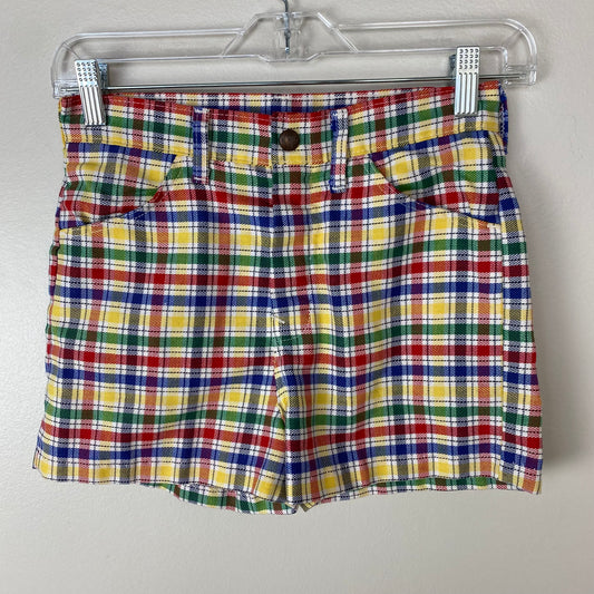 1970s Plaid Denim Shorts, Hillbilly, Size XS, 25.5" Waist