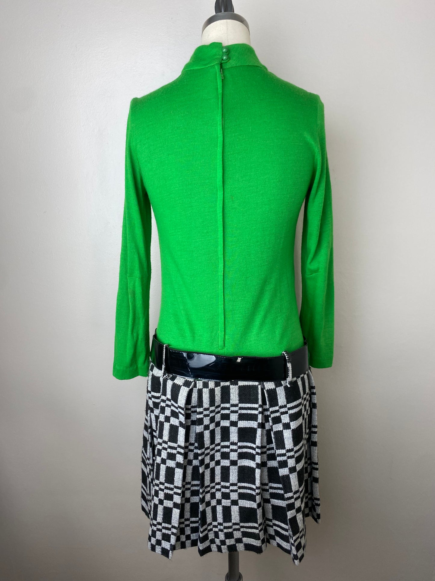 1960s Mod Drop Waist Op Art Dress, Wippette Size XS/S