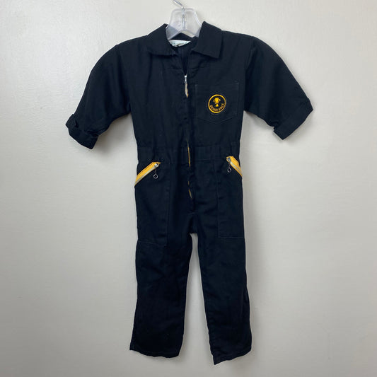 1960s Black Coveralls, Kids Size 4, Grand Prix, Race Car Driver Costume