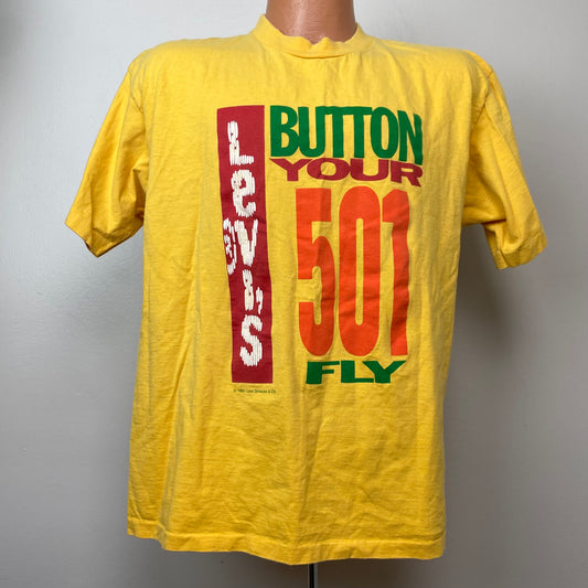 1990s Levi’s Button Your 501 Fly T-Shirt, Size Large