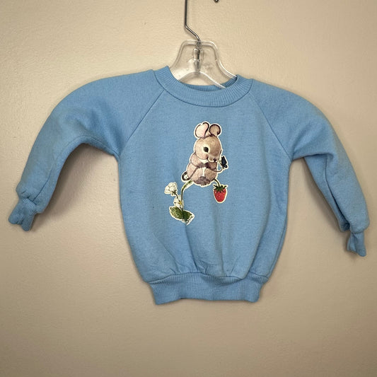 1970s Mouse Glitter Transfer Sweatshirt, Toddler Tees Size 3/4, Carol Wynne, Roach