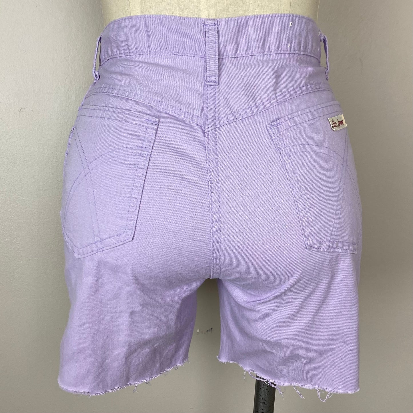 1970s/80s Lavender Cut Off Shorts, Les Jambes Jeans, Size XS/S, 25" Waist