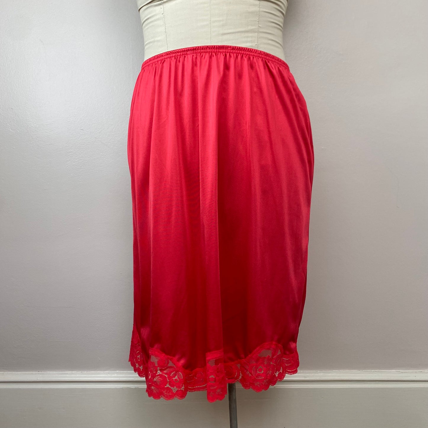 1970s Red Vanity Fair Camisole and Half Slip, Size Medium, Nylon