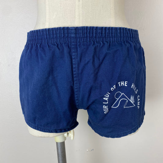 1970s Camp Shorts, Our Lady of the Hills, Russell Athletic Gym Shorts, Size Youth Large/Adult XS