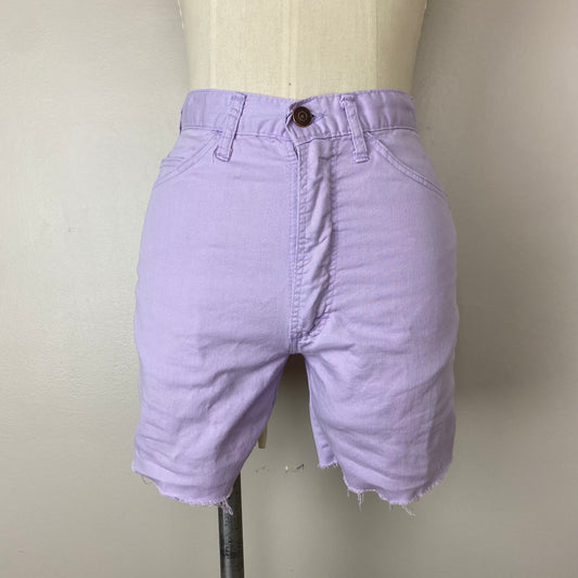 1970s/80s Lavender Cut Off Shorts, Les Jambes Jeans, Size XS/S, 25" Waist