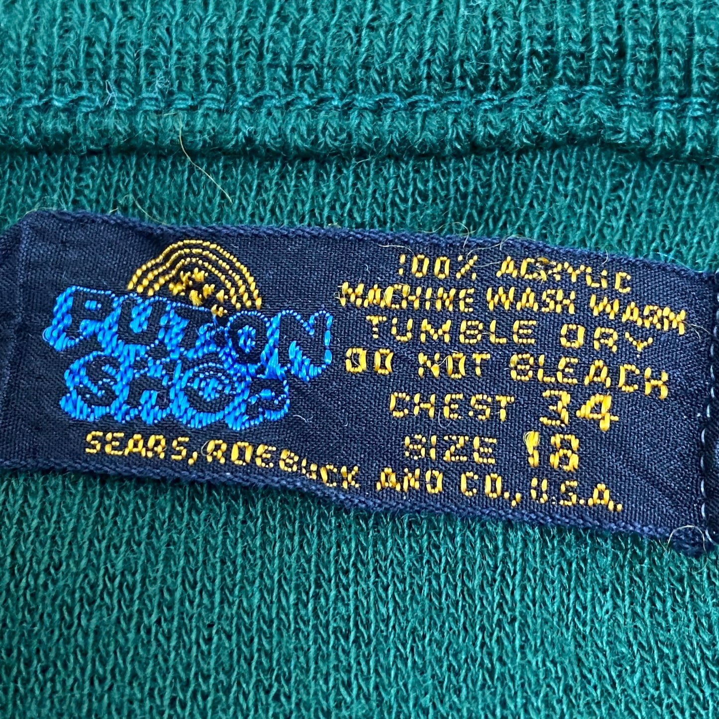 1970s NYC Embroidered Sweater, Sears Put On Shop, Size Small