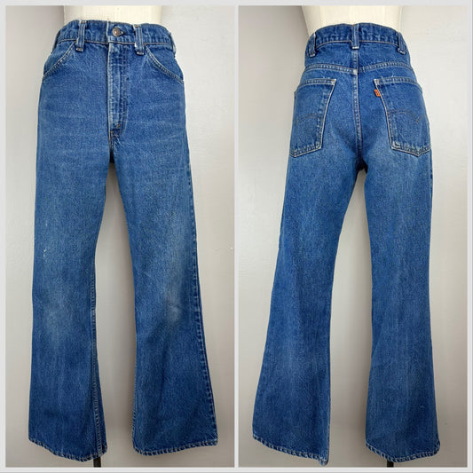 1970s Levi’s 646 Flare Leg Blue Jeans, Orange Tab Denim, 31"x30"
