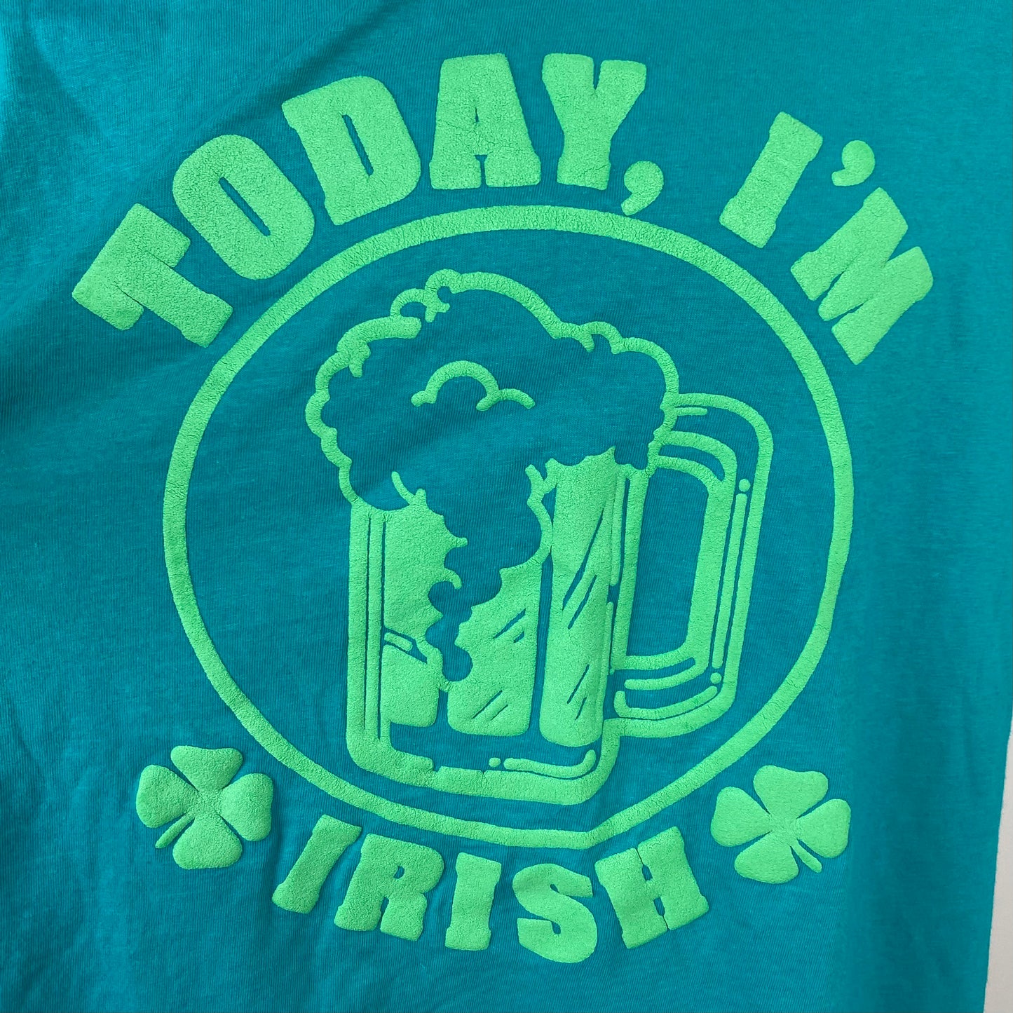 1990s Today I’m Irish T-Shirt, Size L/XL, St Patrick’s Day, Puff Print