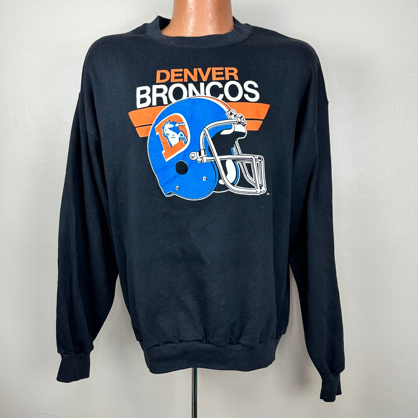 1980s Denver Broncos Sweatshirt, Trench Size XL