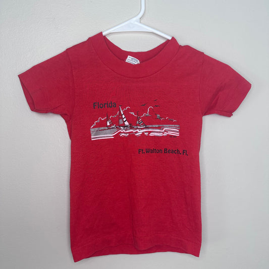 1980s Ft Walton Beach Souvenir T-Shirt, Kids Size 5/6