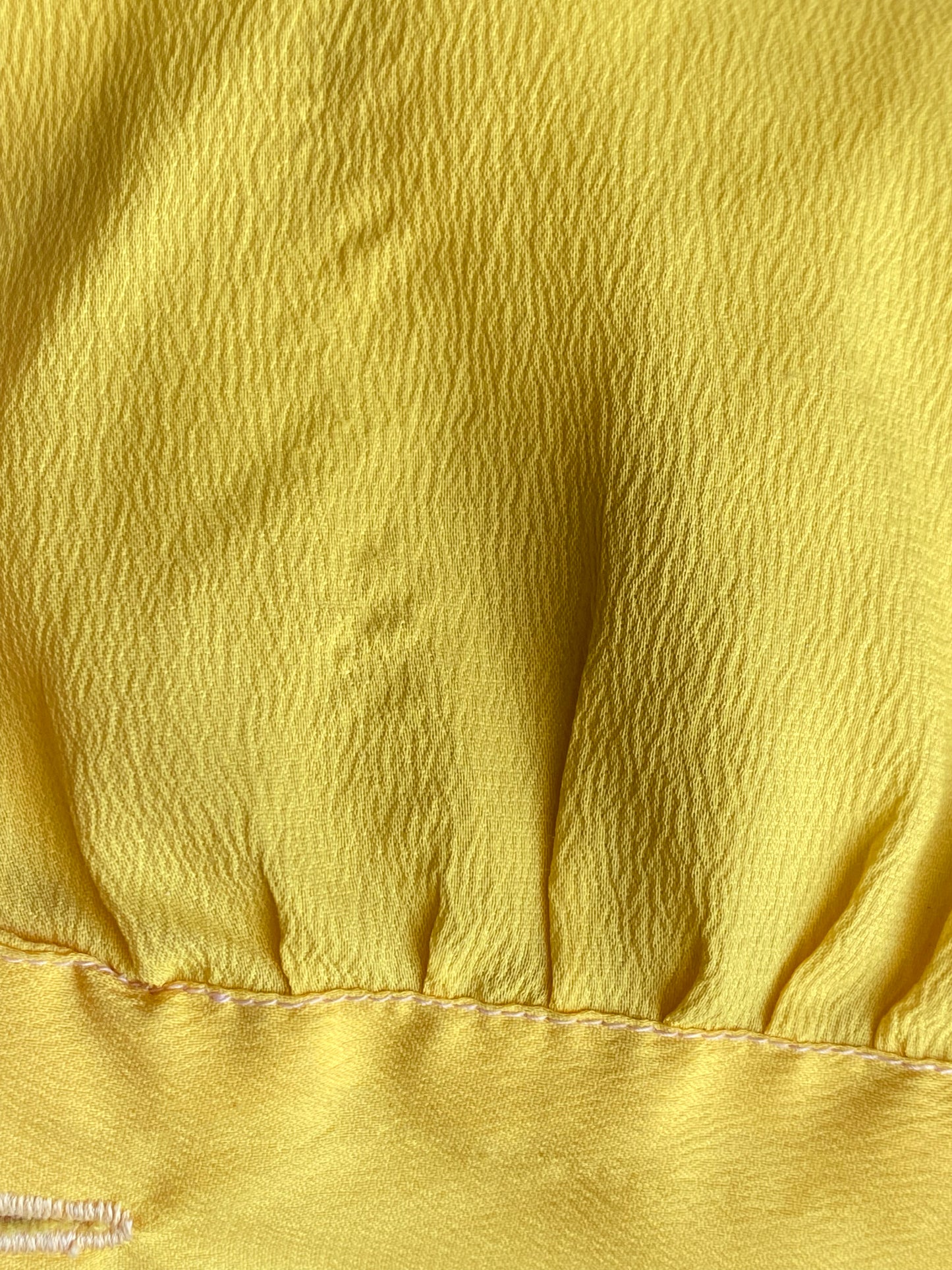 1960s/70s Bright Yellow Blouse, Handmade, Size XS/S