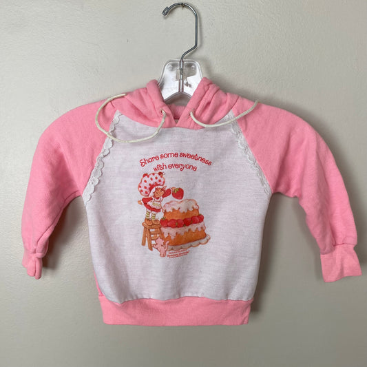 1980s Strawberry Shortcake Sweatsuit, Pink Hooded Sweatshirt and Pants