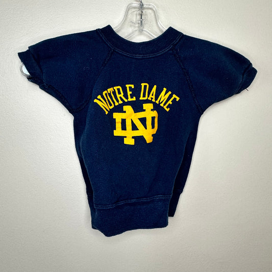 Vintage 1970s Notre Dame Short Sleeve Sweatshirt, Champion Children's Size 2/3T