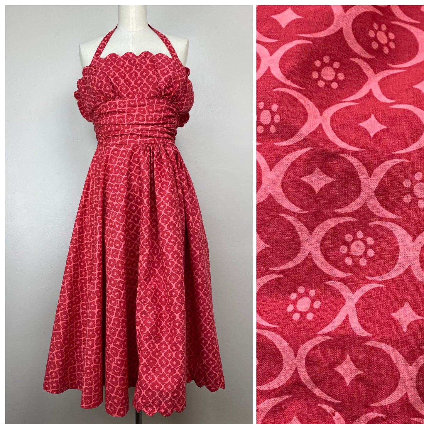1940s/50s Tina Leser by Foreman Asymmetrical Halter Dress, Size XXS, P Proveaux Vintage 1940s/50s Tina Leser by Foreman Asymmetrical Halter Dress, Size XXS, P Proveaux Vintage