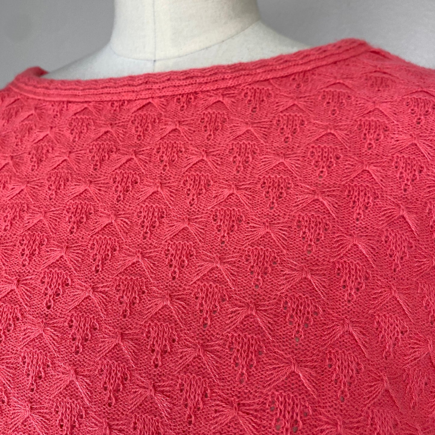 1960s Sweater Knit Set, Size XS/Small, Coral Pink Top and Skirt