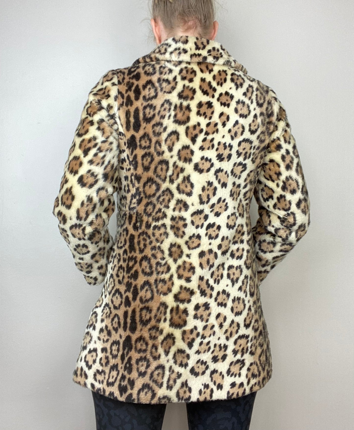 1960s/70s Leopard Print Faux Fur Coat, La Sport, Size XS-Small