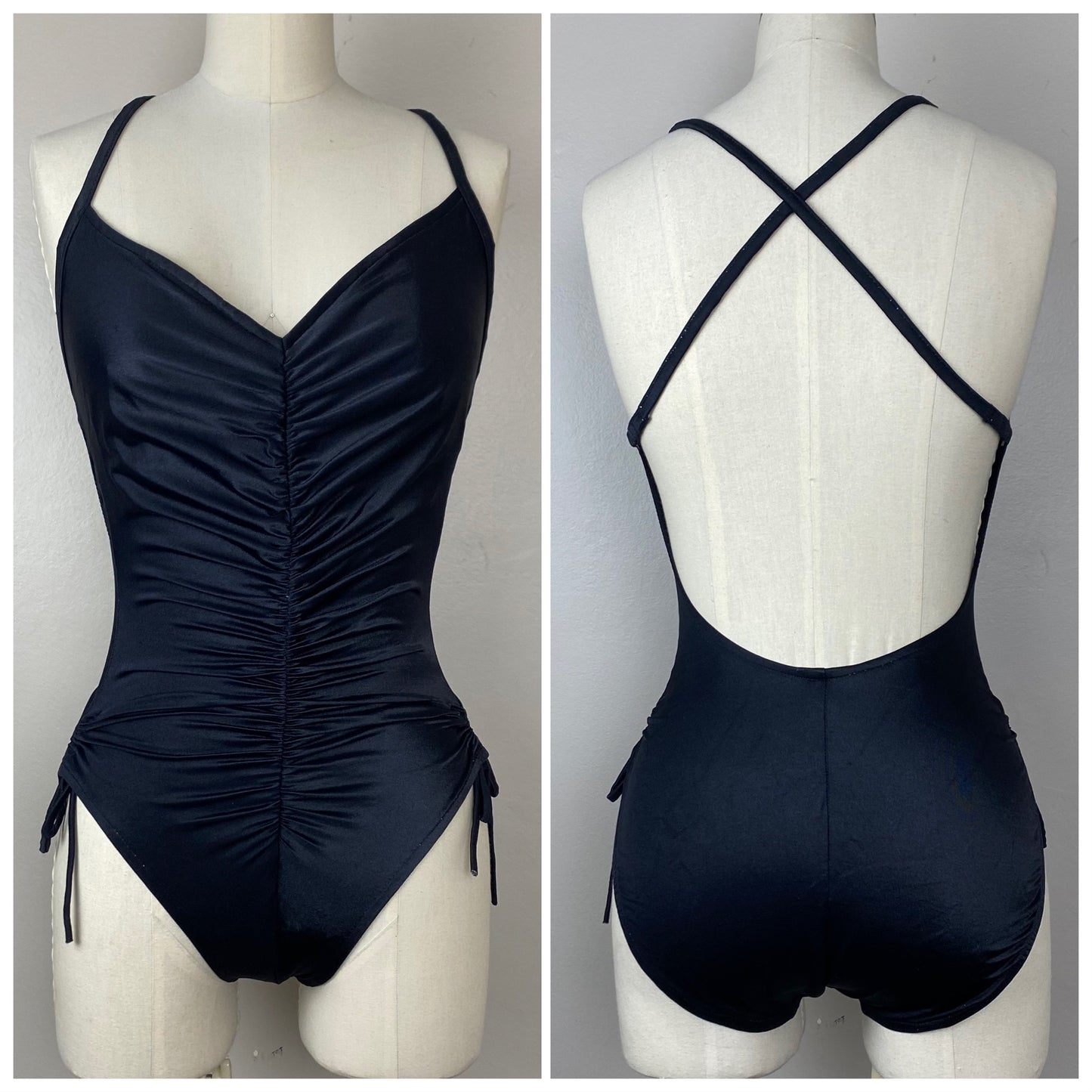 1970s Black One Piece Swimsuit, Rose Marie Reid Swimwear, Size XS/S