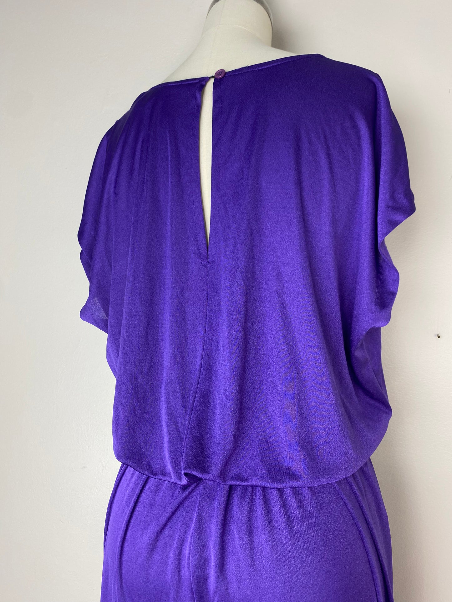 1970s/80s Purple Genie Pant Jumpsuit, Tracy, Size M/L Tall