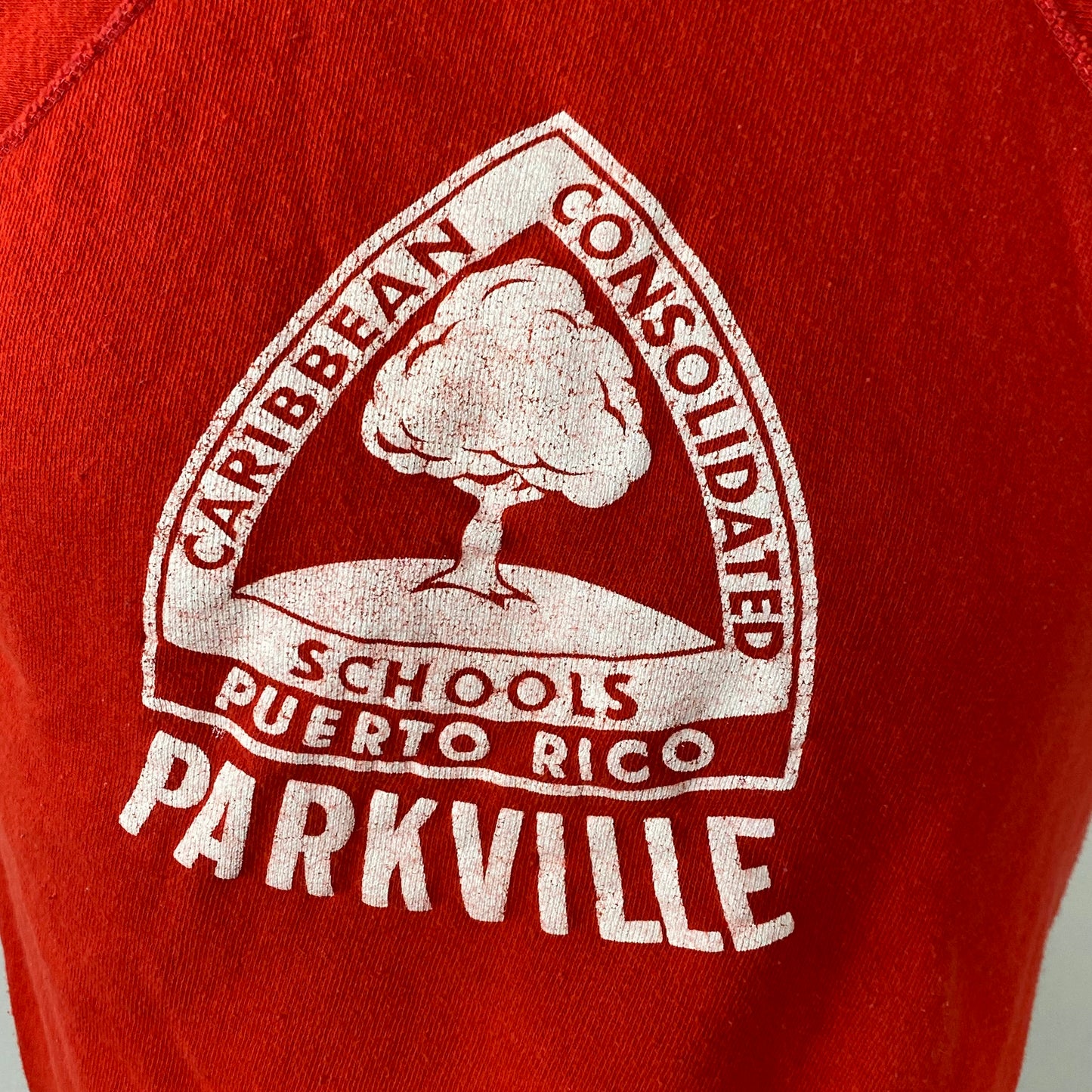 1970s Parkville Puerto Rico Short Sleeve Sweatshirt, Size Medium, Caribbean Consolidated Schools