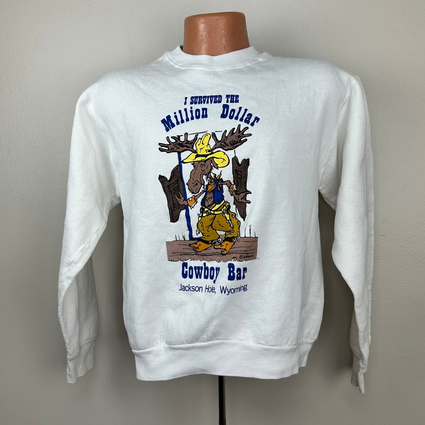 1990s I Survived the Million Dollar Cowboy Bar Sweatshirt, Size M/L, Double Sided