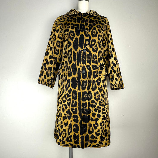 1960s Leopard Print Coat by Lawrence of London, Size Small, Neiman Marcus