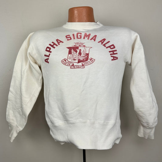 1950s Alpha Sigma Alpha Sorority Sweatshirt, Champion, Size Small