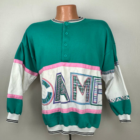 1980s Camp Beverly Hills Henley Sweatshirt, Size M/L