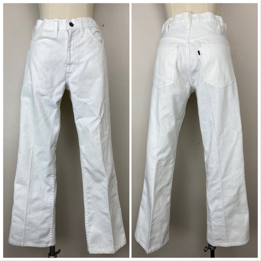 1970s Levi’s White Denim Jeans, Sta-Prest, Black Tab, 31.5"x29"