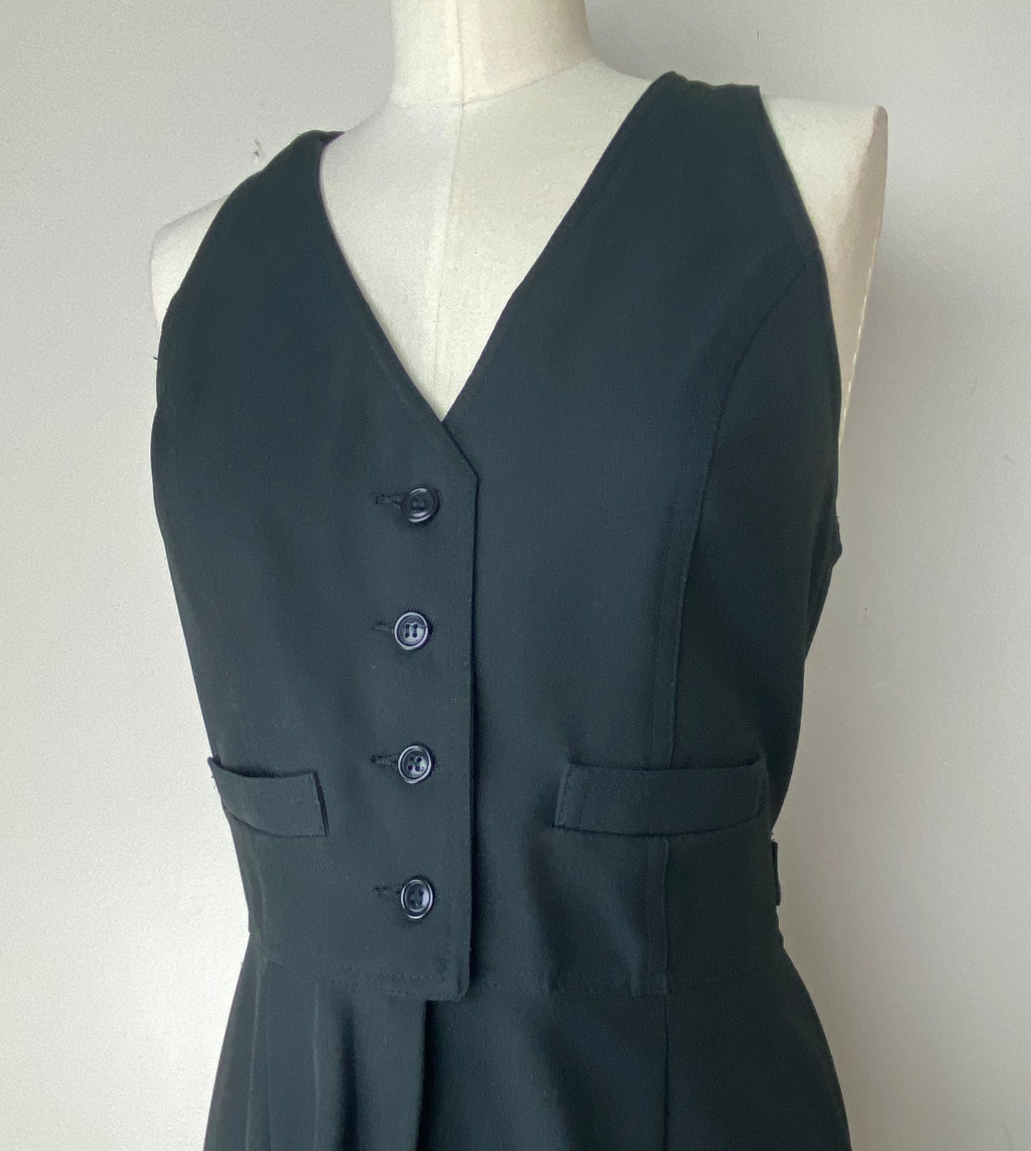 1970s Black Jumpsuit and Jacket, Rocky Road Size Small, Faux Three Piece Suit