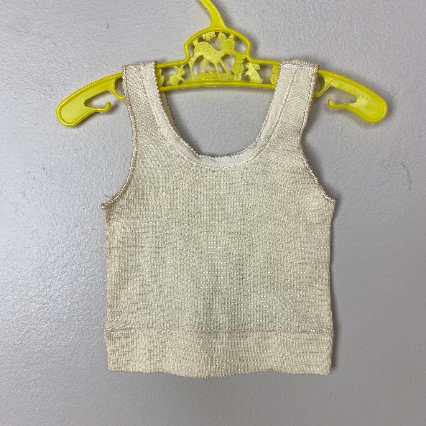 1920s Rubeux Infant's Underwear Cropped Tank Top, Size 2T, Undershirt, Deadstock with Labels