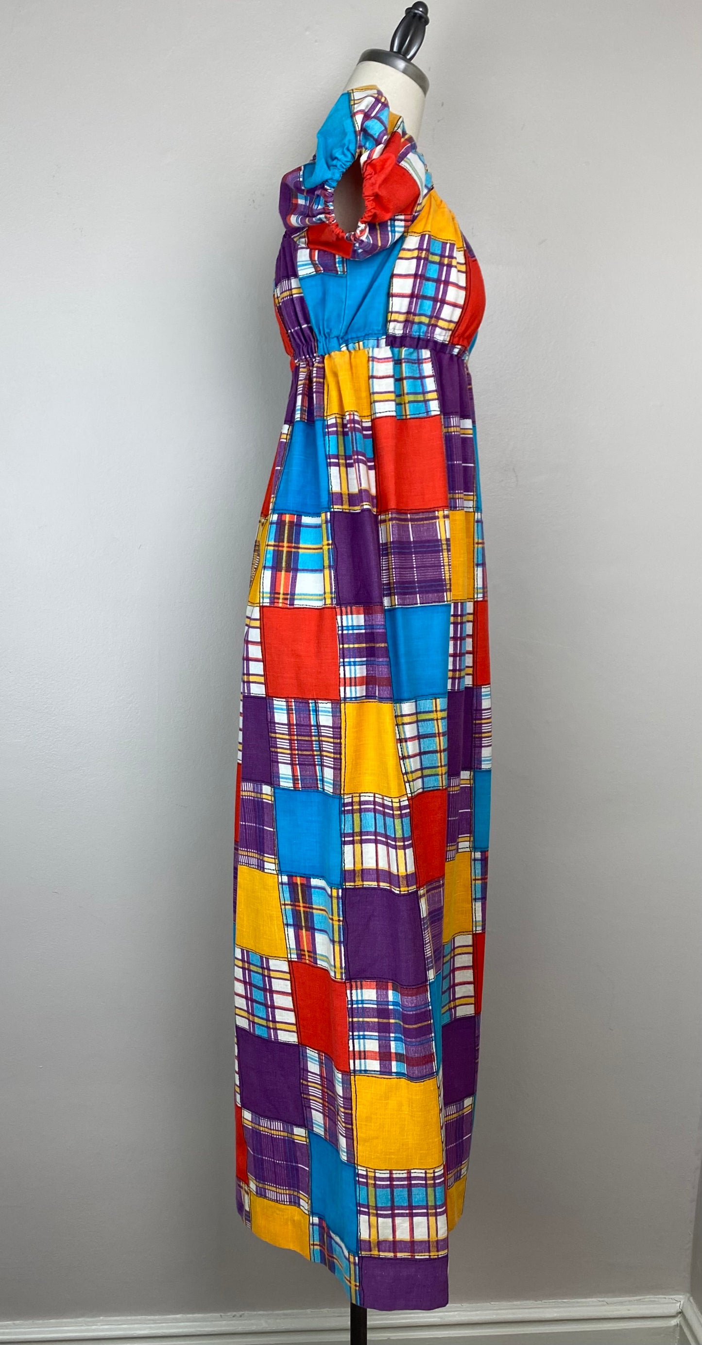 1970s Patchwork Print Dress, Byer Size XS/S