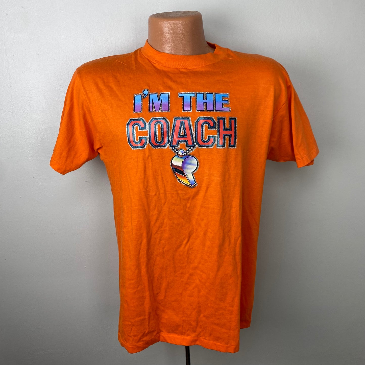 1970s/80s I’m the Coach T-Shirt, Roach Glitter Transfer 1979, Hanes Size Medium