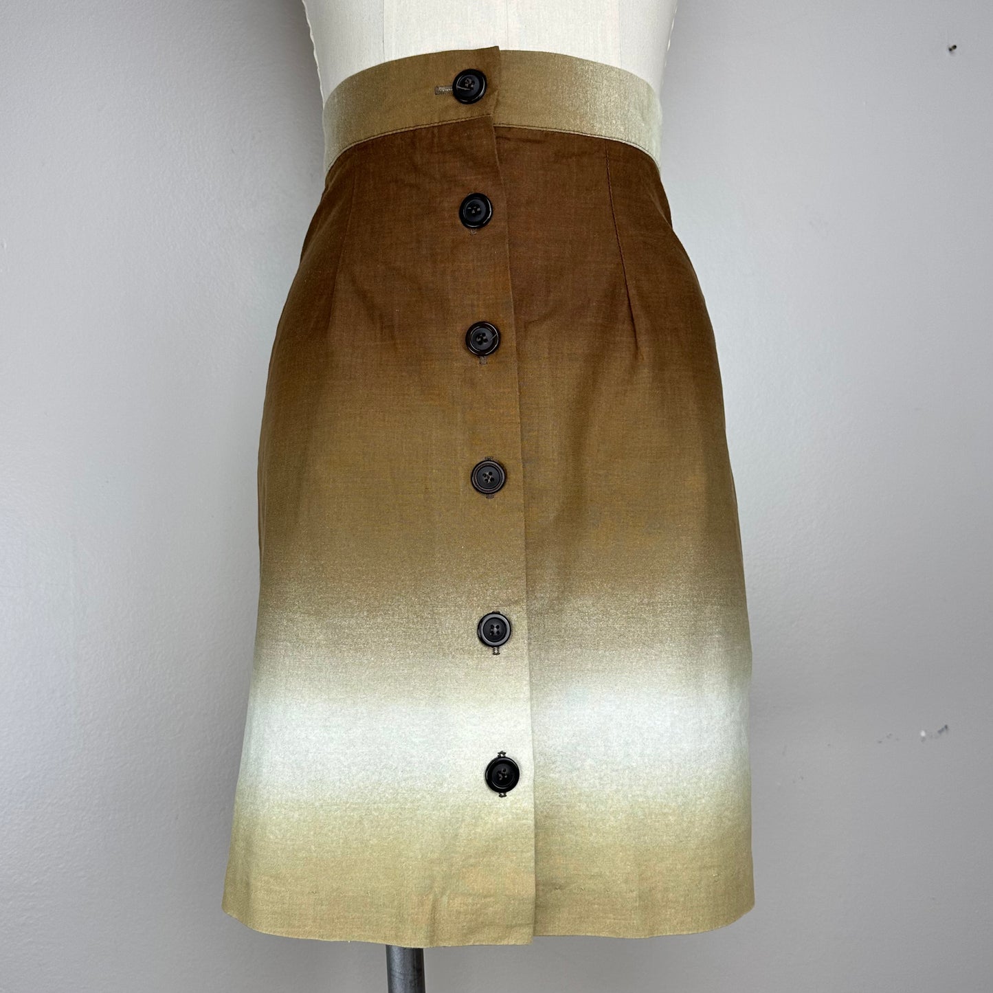 1970s Brown Ombré Mini Skirt, Size XS